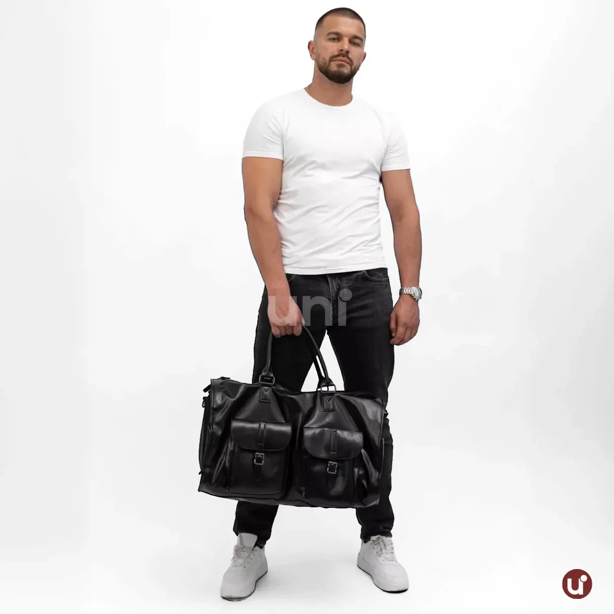 Bolsa de Viagem 2 em 1 Porta-Terno em Couro Premium - ClassyBag™