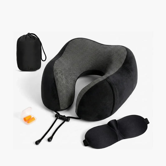 Almofada de Pescoço para Viagem Memory Foam - Kit Conforto 3 Peças