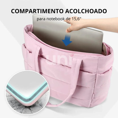 Bolsa Tote Feminina Puffer Impermeável com Porta Notebook - UniBubble™