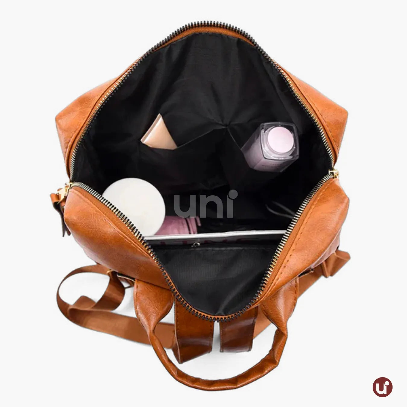 Mochila Feminina Antifurto Impermeável em Couro - Shiny Diary