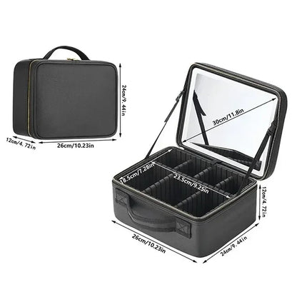 Necessaire Feminina Camarim Portátil com Espelho LED - LedBag™ 2.0
