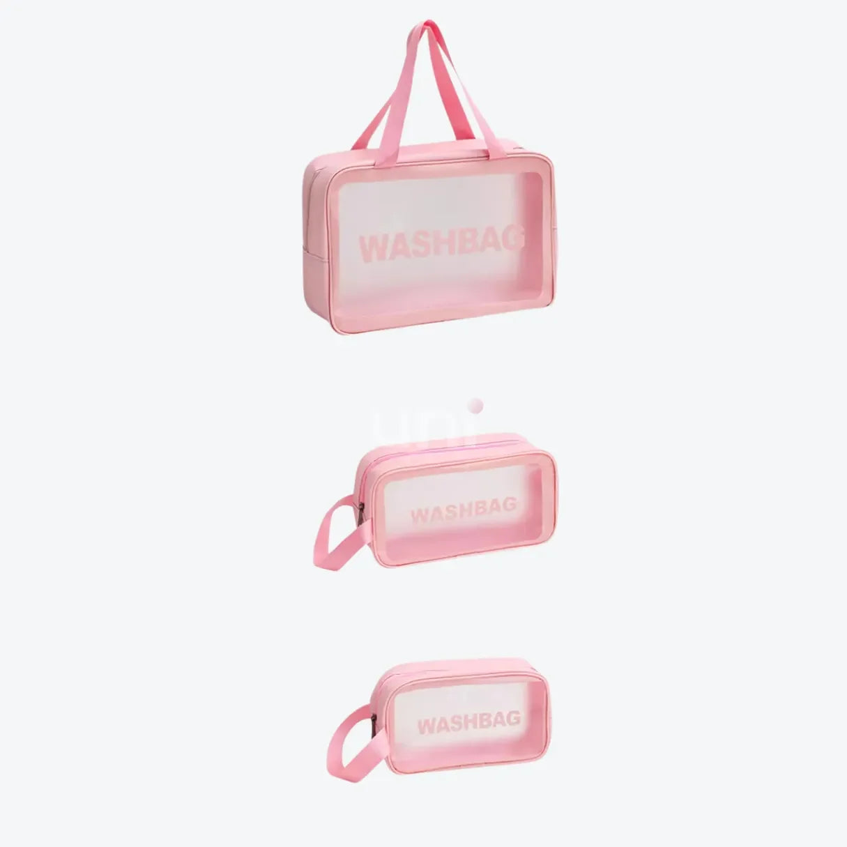 Kit 3 Necessaires Transparentes Impermeáveis para Viagem - WashBags™