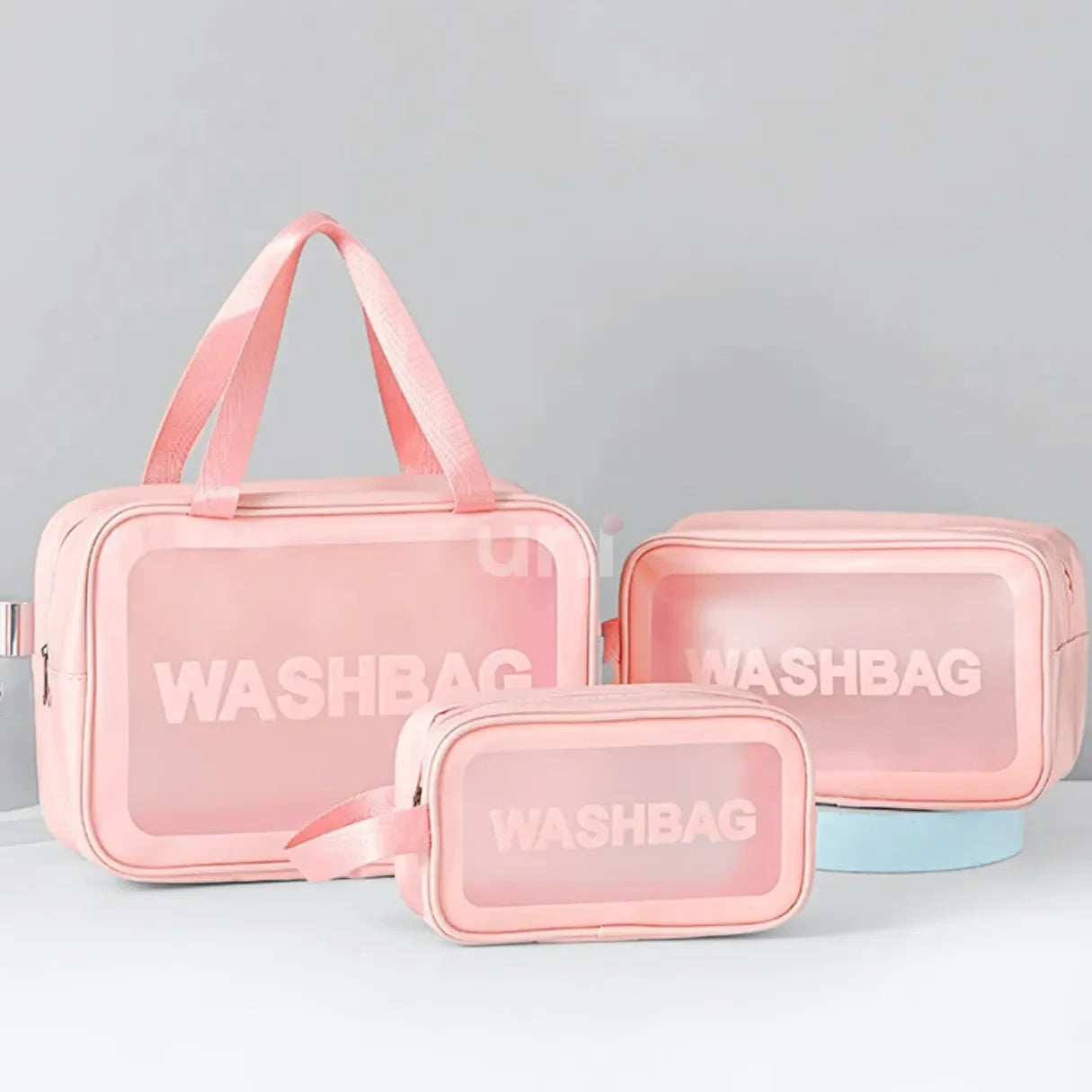 Kit 3 Necessaires Transparentes Impermeáveis para Viagem - WashBags™