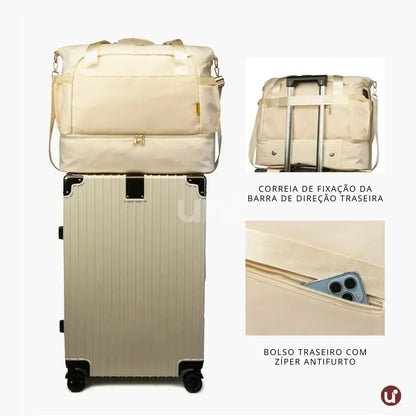 Kit Bolsa de Viagem e Academia Feminina 2 Peças com Porta-Sapatos - JenniBag™