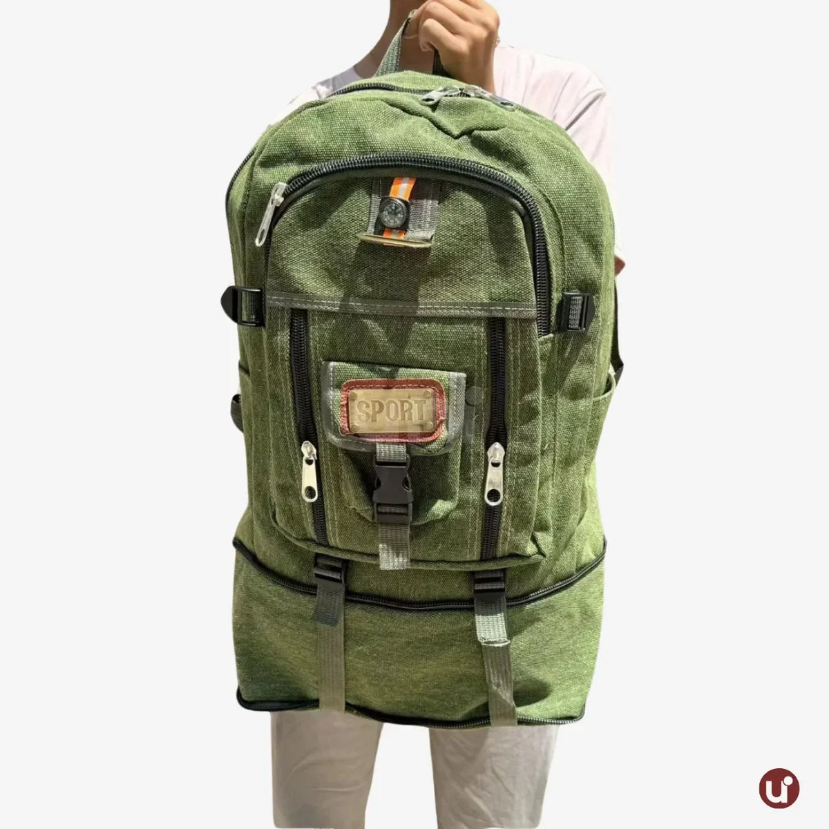 Mochila Masculina de Lona Premium Expansível 50L Resistente à Água