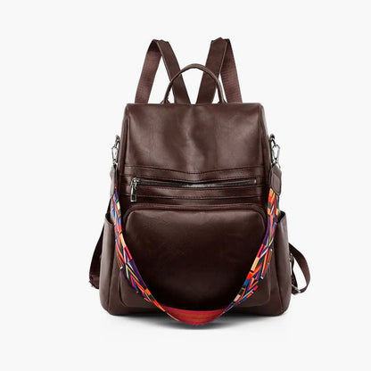 Mochila Feminina Antifurto Impermeável em Couro - Shiny Diary