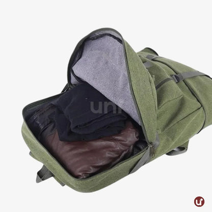 Mochila Masculina de Lona Premium Expansível 50L Resistente à Água