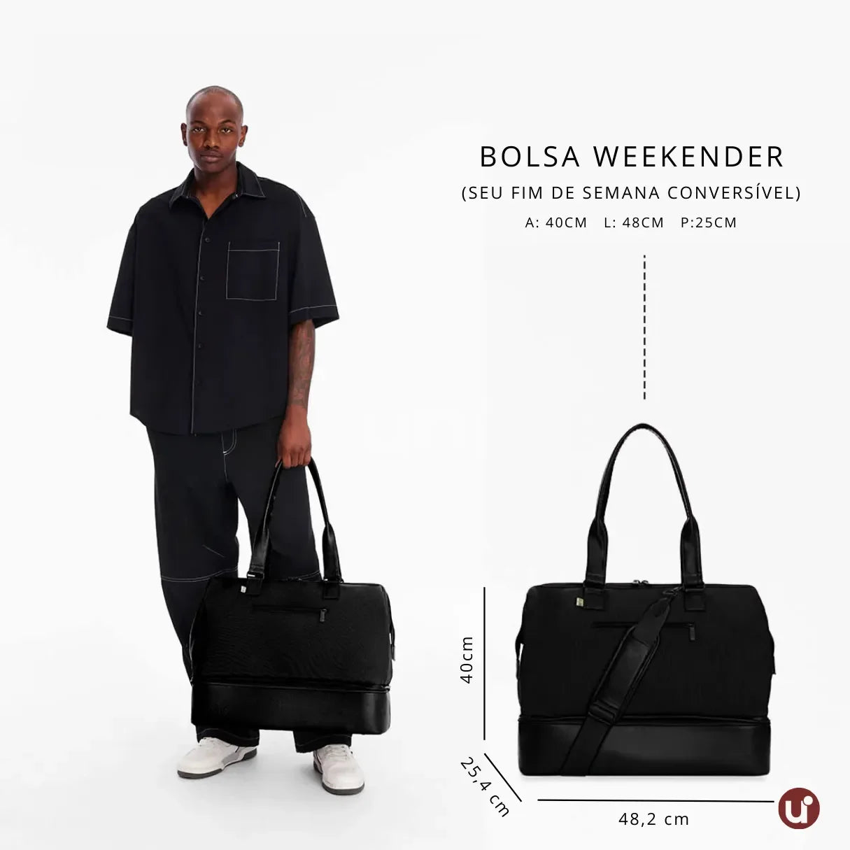 Bolsa de Viagem Feminina 49L com Porta Notebook - Weekender™