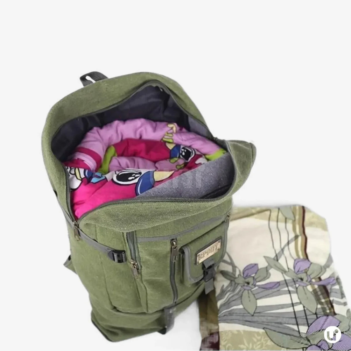 Mochila Masculina de Lona Premium Expansível 50L Resistente à Água