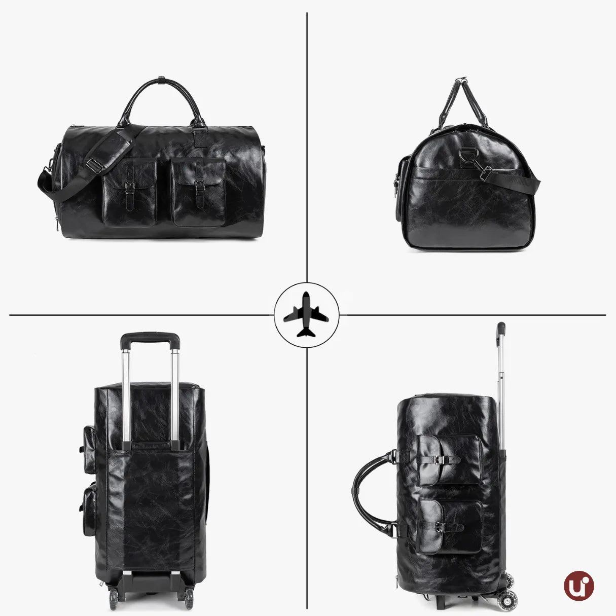 Bolsa de Viagem 2 em 1 Porta-Terno em Couro Premium - ClassyBag™