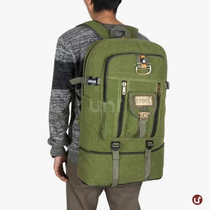 Mochila Masculina de Lona Premium Expansível 50L Resistente à Água