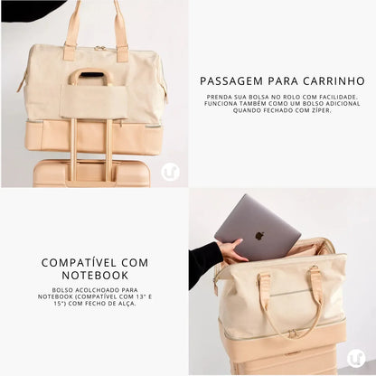 Bolsa de Viagem Feminina 49L com Porta Notebook - Weekender™