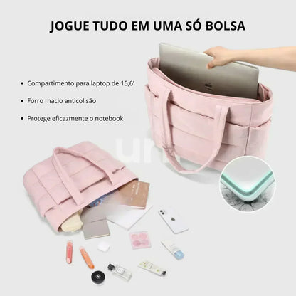 Bolsa Tote Feminina Puffer Impermeável com Porta Notebook - UniBubble™