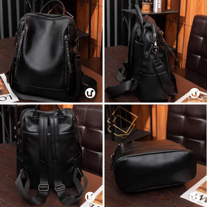 Mochila Feminina Antifurto Impermeável em Couro 3 em 1 - Shiny Diary