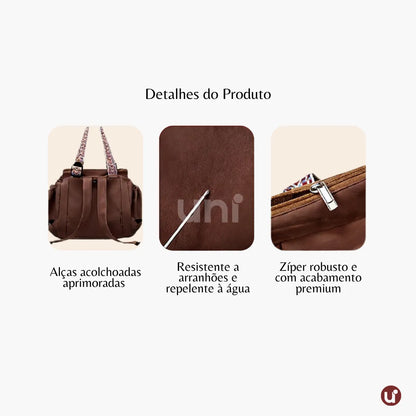 Bolsa Mochila Multifuncional Feminina Viagem e Maternidade 16 Bolsos Impermeável
