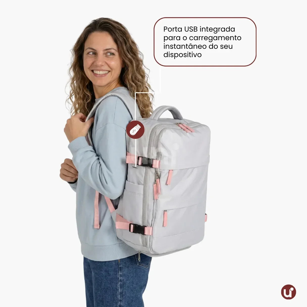 Mochila de Viagem Mala de Bordo Impermeável com Abertura 180° - RoyalViolet™