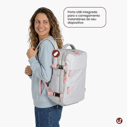 Mochila de Viagem Mala de Bordo Impermeável com Abertura 180° - RoyalViolet™