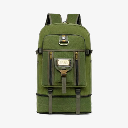 Mochila Masculina de Lona Premium Expansível 50L Resistente à Água