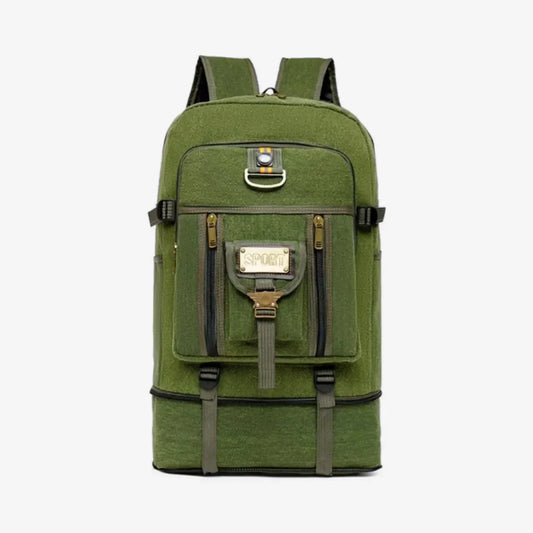 Mochila Masculina de Lona Premium Expansível 50L Resistente à Água