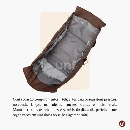 Bolsa Mochila Multifuncional Feminina Viagem e Maternidade 16 Bolsos Impermeável