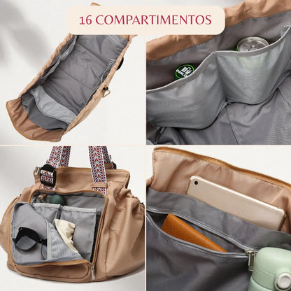 Bolsa Mochila Multifuncional Feminina Viagem e Maternidade 16 Bolsos Impermeável