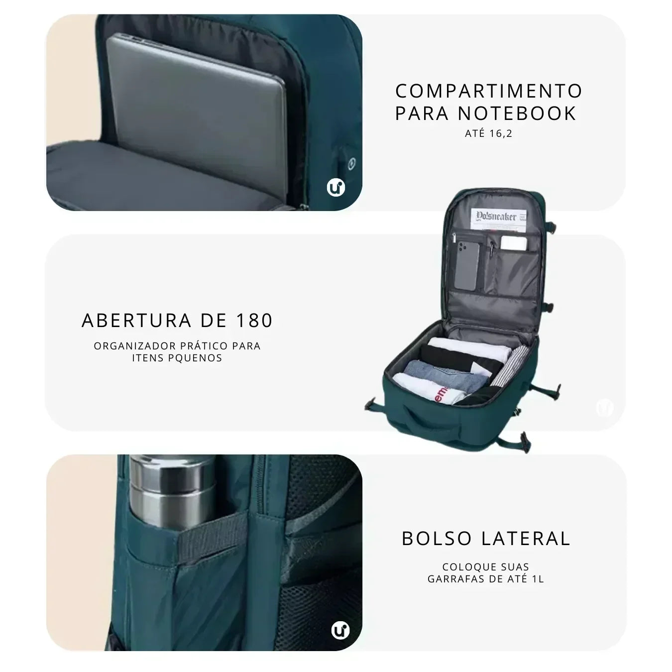 Mochila de Viagem Feminina Mala de Bordo Impermeável 29L - BellaJourney™