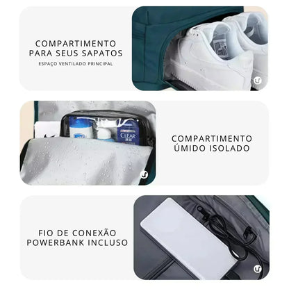 Mochila de Viagem Feminina Mala de Bordo Impermeável 29L - BellaJourney™