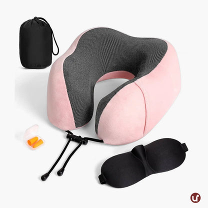 Almofada de Pescoço para Viagem Memory Foam - Kit Conforto 3 Peças
