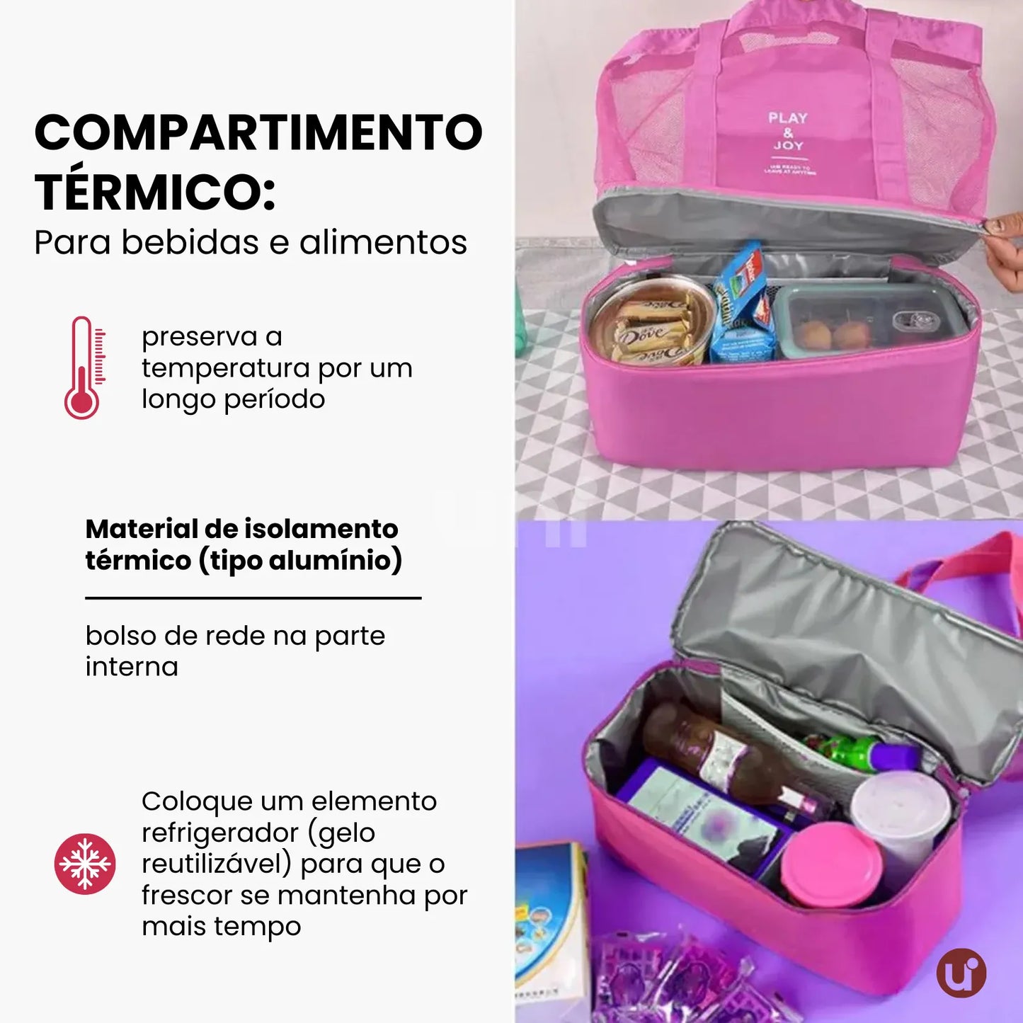 Bolsa de Praia Térmica 2 em 1 com Cooler Integrado - Uni Summer