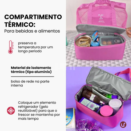 Bolsa de Praia Térmica 2 em 1 com Cooler Integrado - Uni Summer