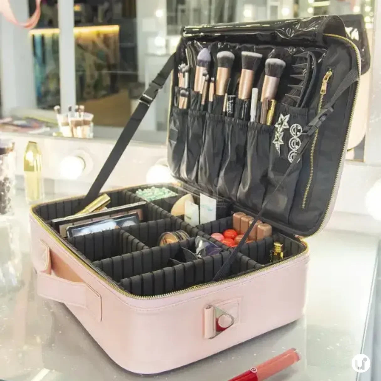 Maleta de Maquiagem Profissional Grande com Divisórias Ajustáveis - LaryBag™