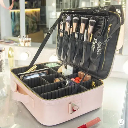 Maleta de Maquiagem Profissional Grande com Divisórias Ajustáveis - LaryBag™