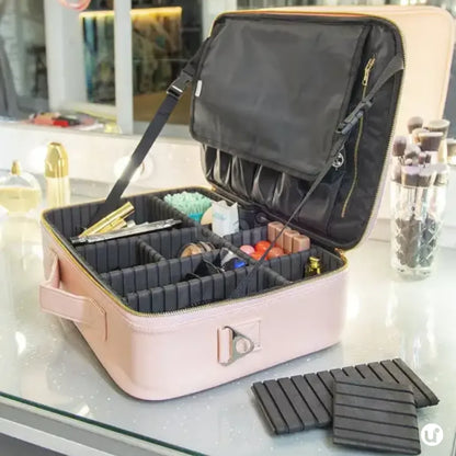 Maleta de Maquiagem Profissional Grande com Divisórias Ajustáveis - LaryBag™