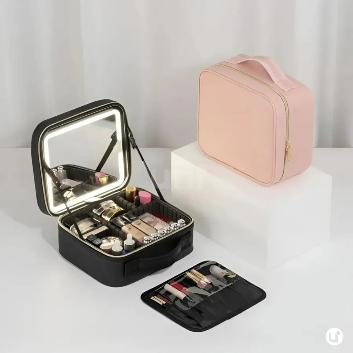 Necessaire Feminina Camarim Portátil com Espelho LED - LedBag™ 2.0