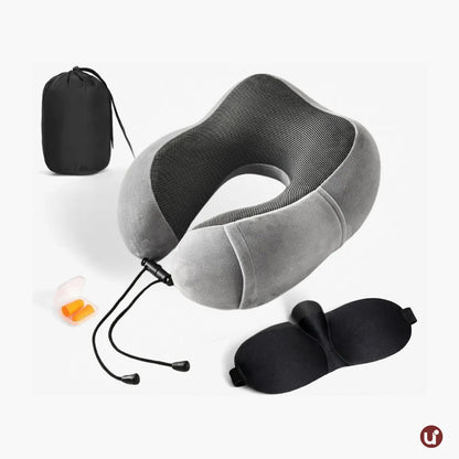 Almofada de Pescoço para Viagem Memory Foam - Kit Conforto 3 Peças