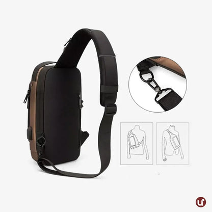 Bolsa Transversal Antifurto Impermeável com Cadeado e USB - SecureCarry™