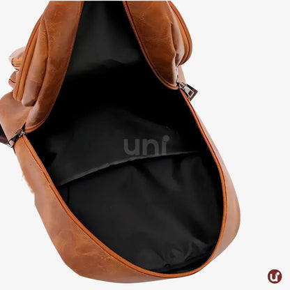 Mochila Feminina de Couro Antifurto para Notebook 15" Impermeável