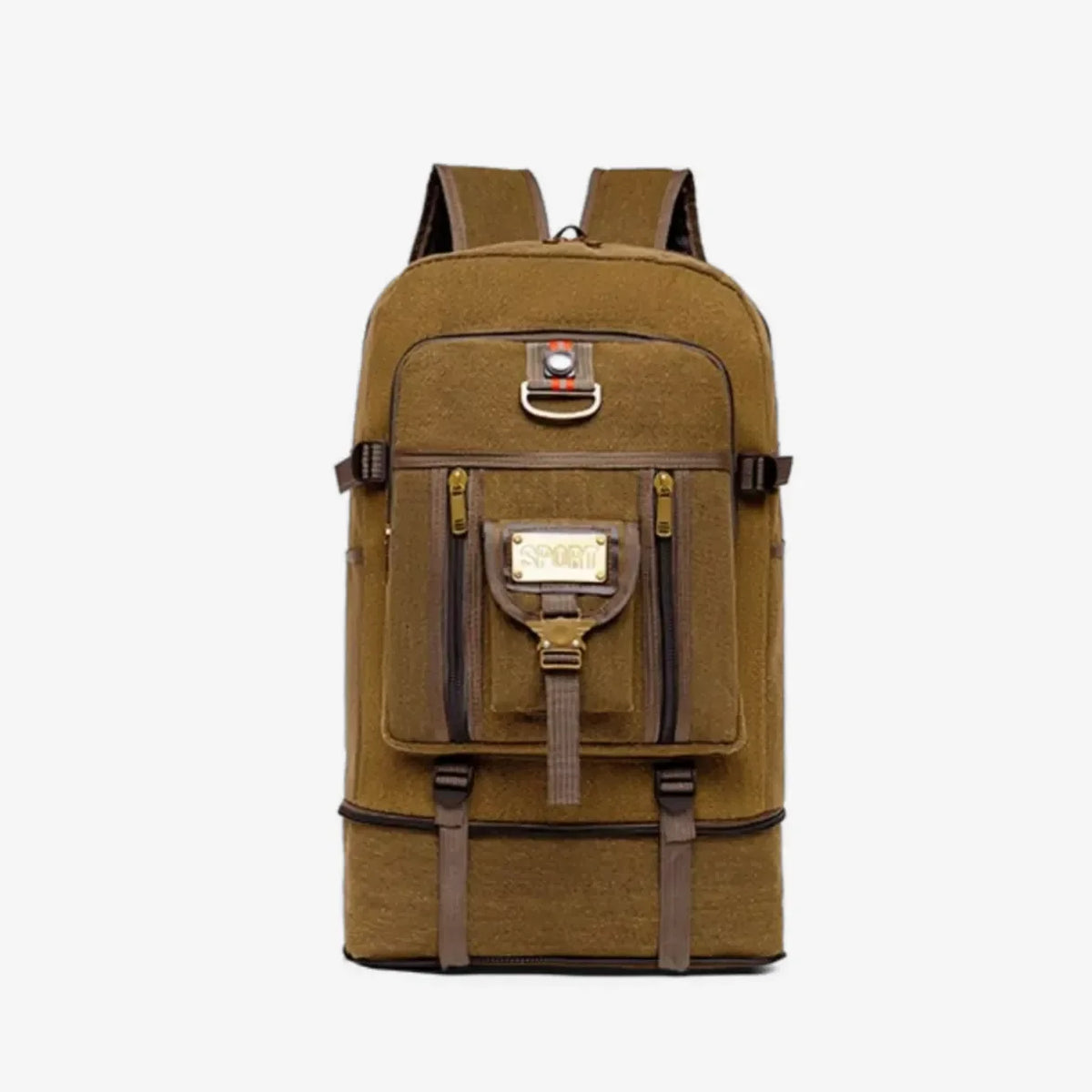 Mochila Masculina de Lona Premium Expansível 50L Resistente à Água
