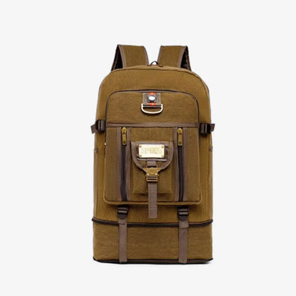 Mochila Masculina de Lona Premium Expansível 50L Resistente à Água