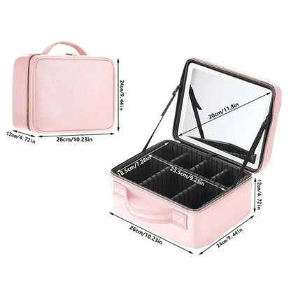 Necessaire Feminina Camarim Portátil com Espelho LED - LedBag™ 2.0