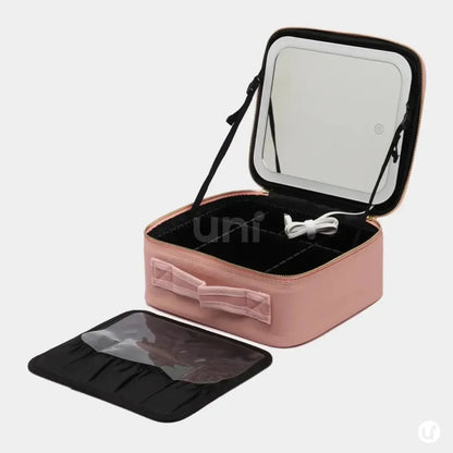 Necessaire Feminina Camarim Portátil com Espelho LED - LedBag™ 2.0