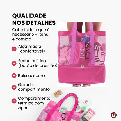 Bolsa de Praia Térmica 2 em 1 com Cooler Integrado - Uni Summer