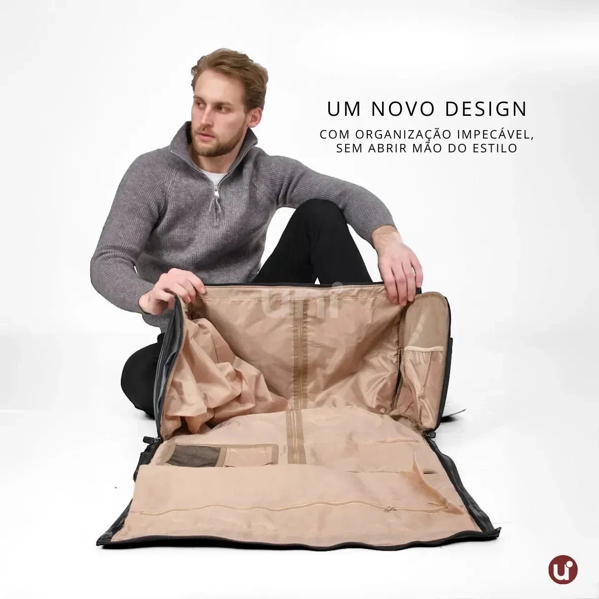 Bolsa de Viagem 2 em 1 Porta-Terno em Couro Premium - ClassyBag™