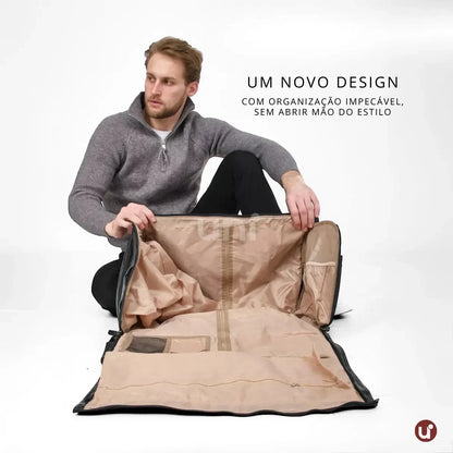 Bolsa de Viagem 2 em 1 Porta-Terno em Couro Premium - ClassyBag™