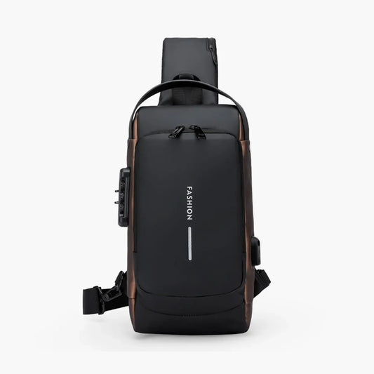 Bolsa Transversal Antifurto Impermeável com Cadeado e USB - SecureCarry™