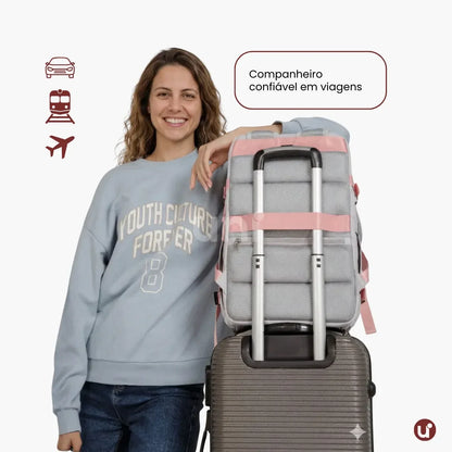 Mochila de Viagem Mala de Bordo Impermeável com Abertura 180° - RoyalViolet™