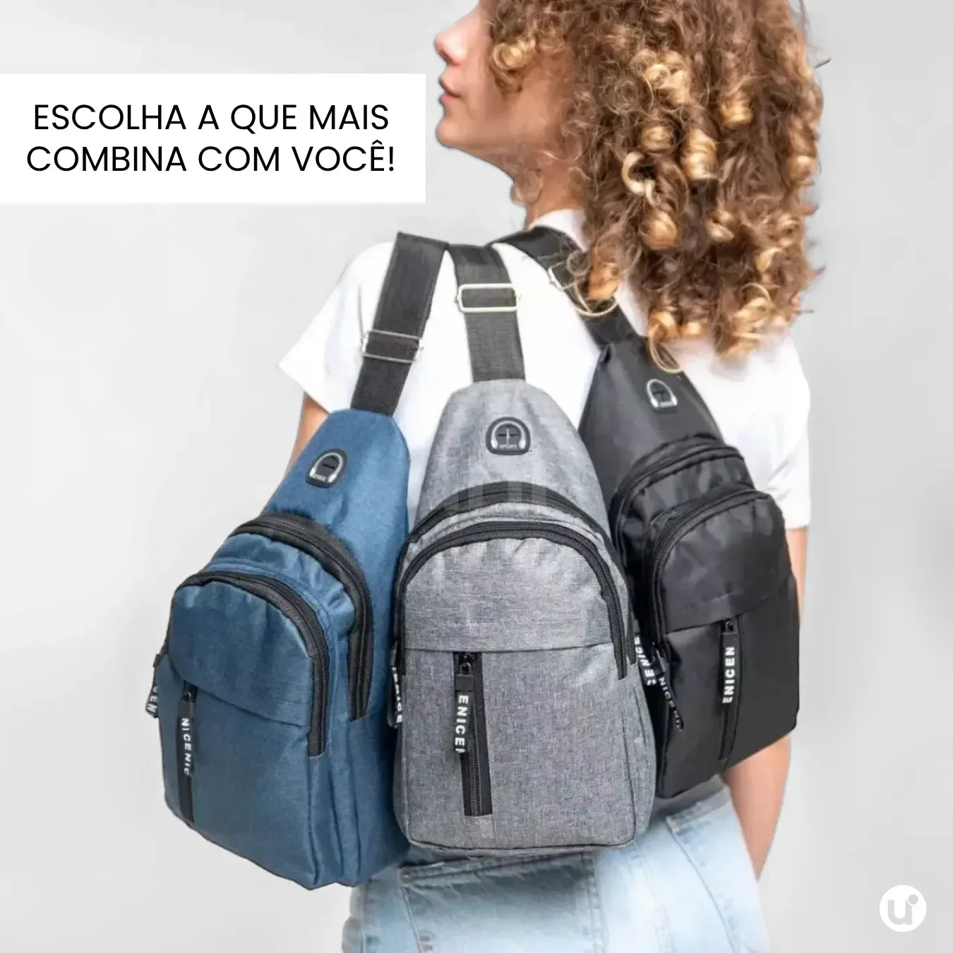 Mochila Transversal Impermeável e Antifurto para Viagem - CrossMove™
