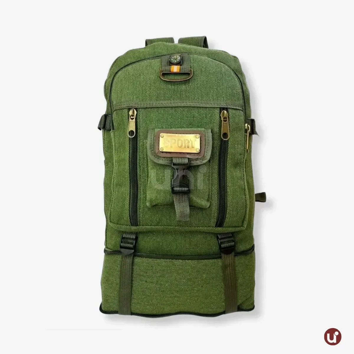 Mochila Masculina de Lona Premium Expansível 50L Resistente à Água