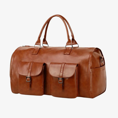 Bolsa de Viagem 2 em 1 Porta-Terno em Couro Premium - ClassyBag™