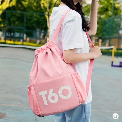Mochila Saco Esportiva Impermeável com Bolso Antifurto - T60